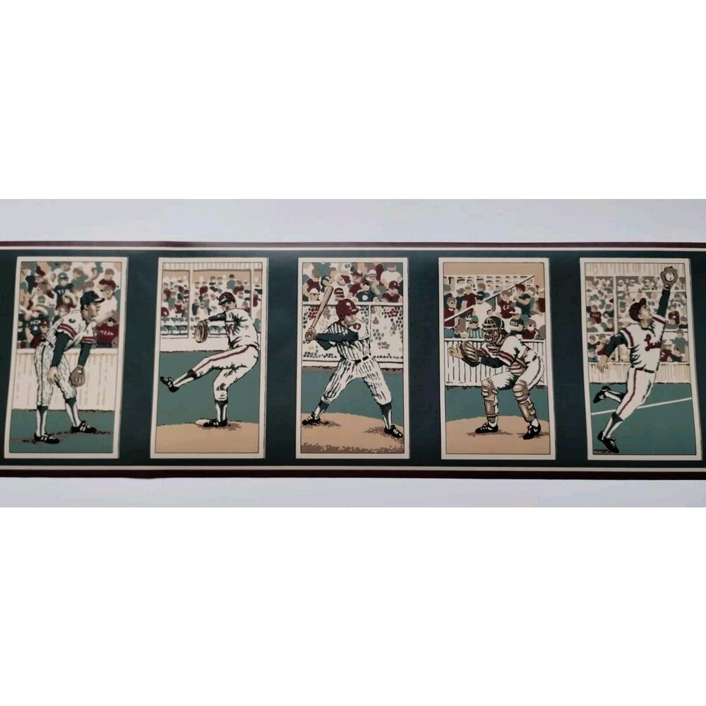 York Pre-pasted Decorative Wall Border - 5 yds - Old Time Baseball